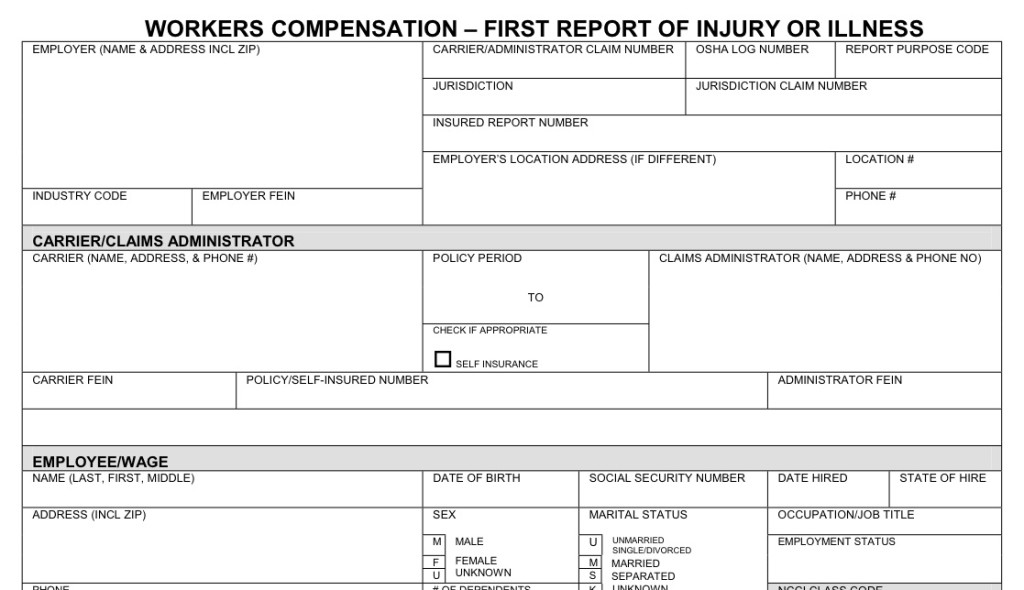 Reporting a work accident